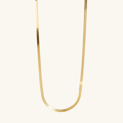 Flat Snake Chain Necklace Gold Vermeil
